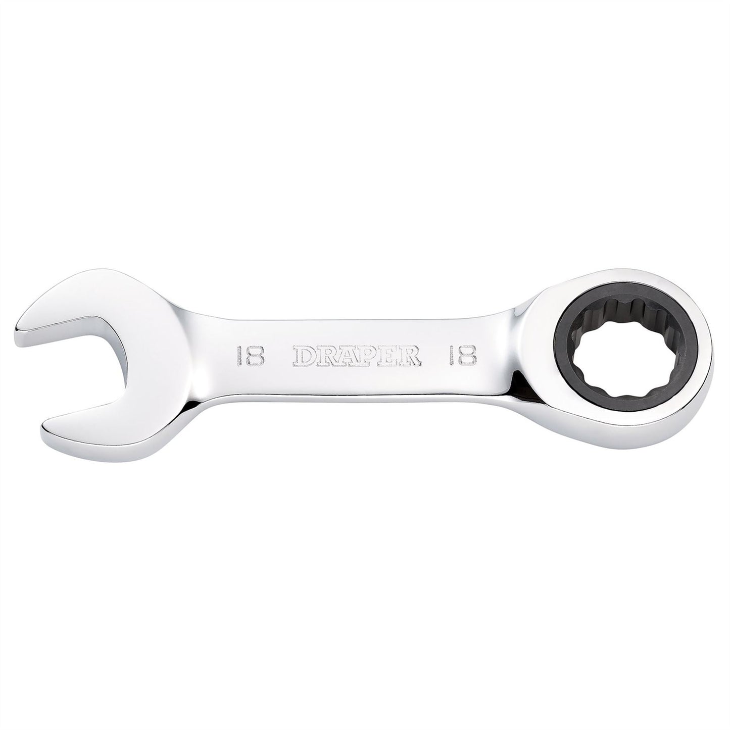 Draper 27915 HI-TORQ® Metric Stubby Ratchet Combination Spanner 18mm Draper