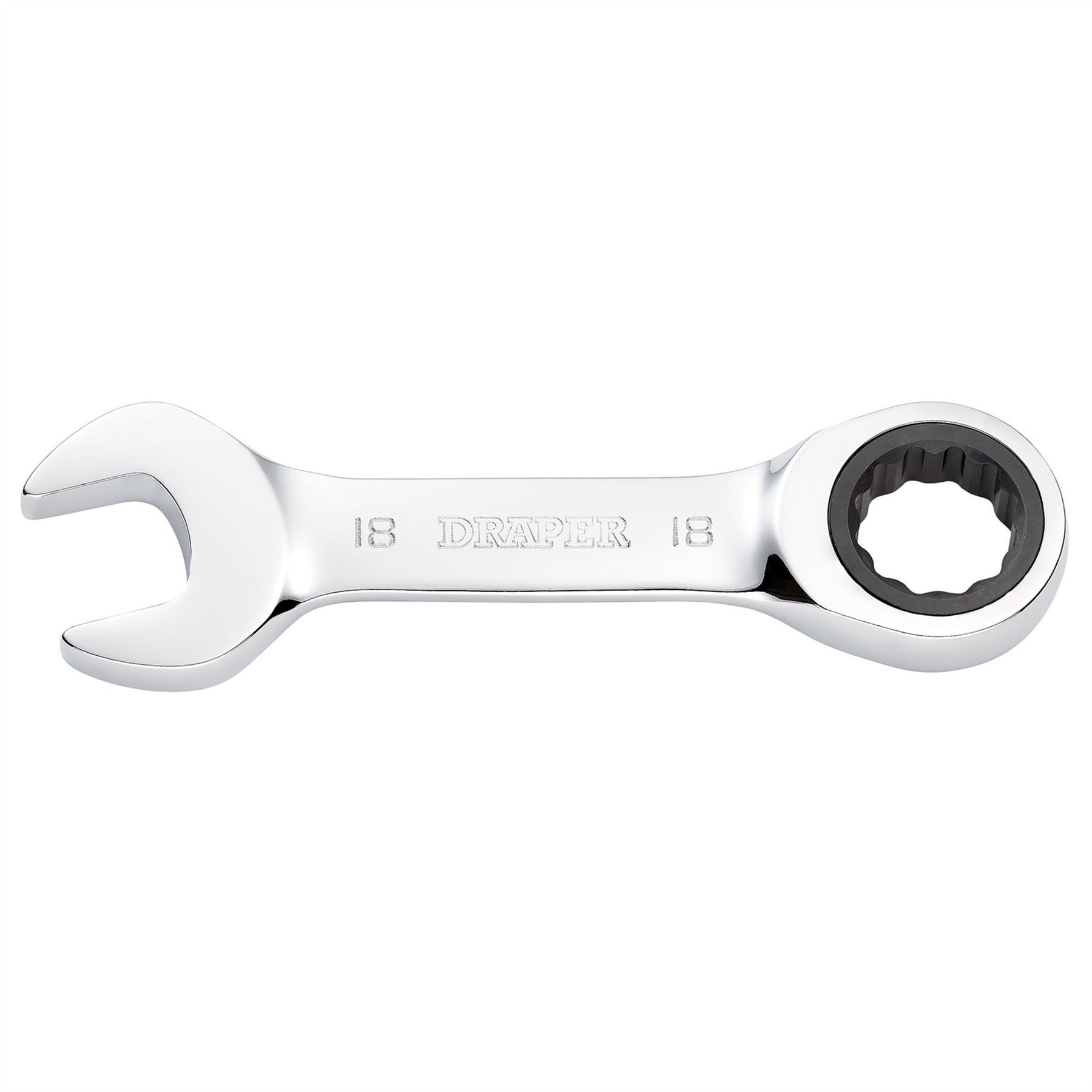 Draper 27915 HI-TORQ® Metric Stubby Ratchet Combination Spanner 18mm Draper