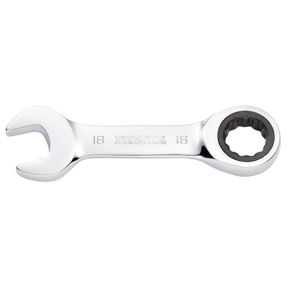 Draper 27915 HI-TORQ® Metric Stubby Ratchet Combination Spanner 18mm Draper