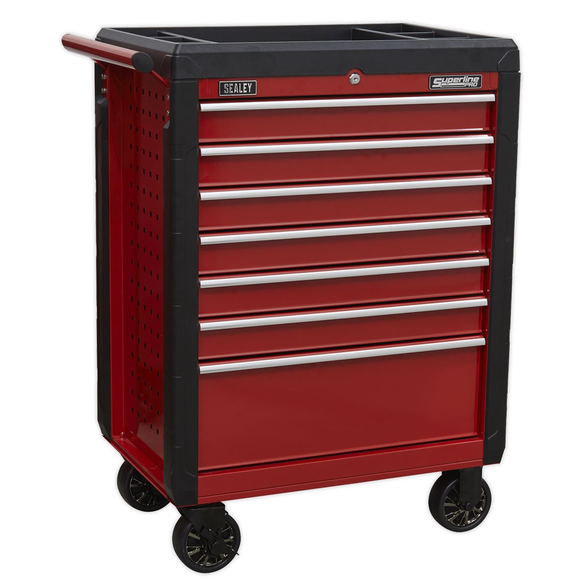 Sealey AP3407 Rollcab 7 Drawer with Ball-Bearing Slides - Red Sealey