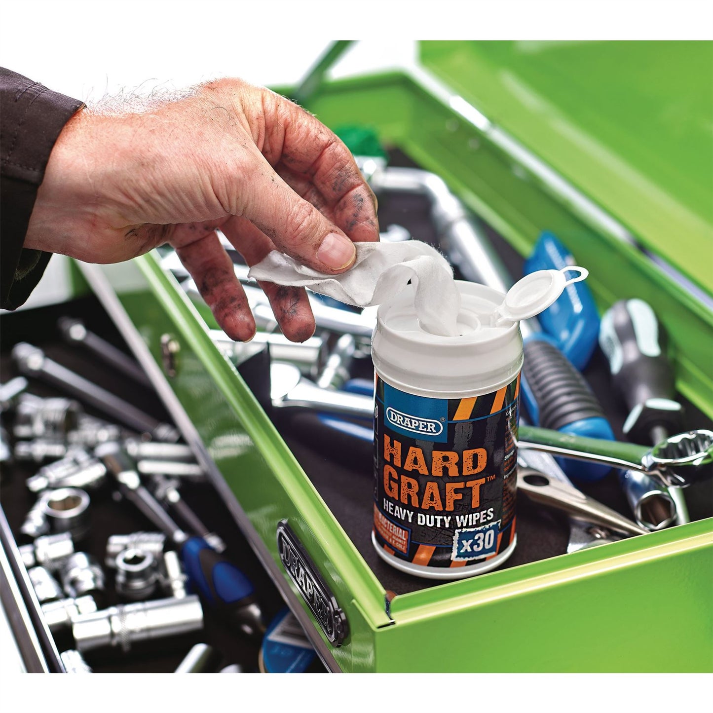 Draper 99774 Hard Graft Wipes Tub of 30 Draper