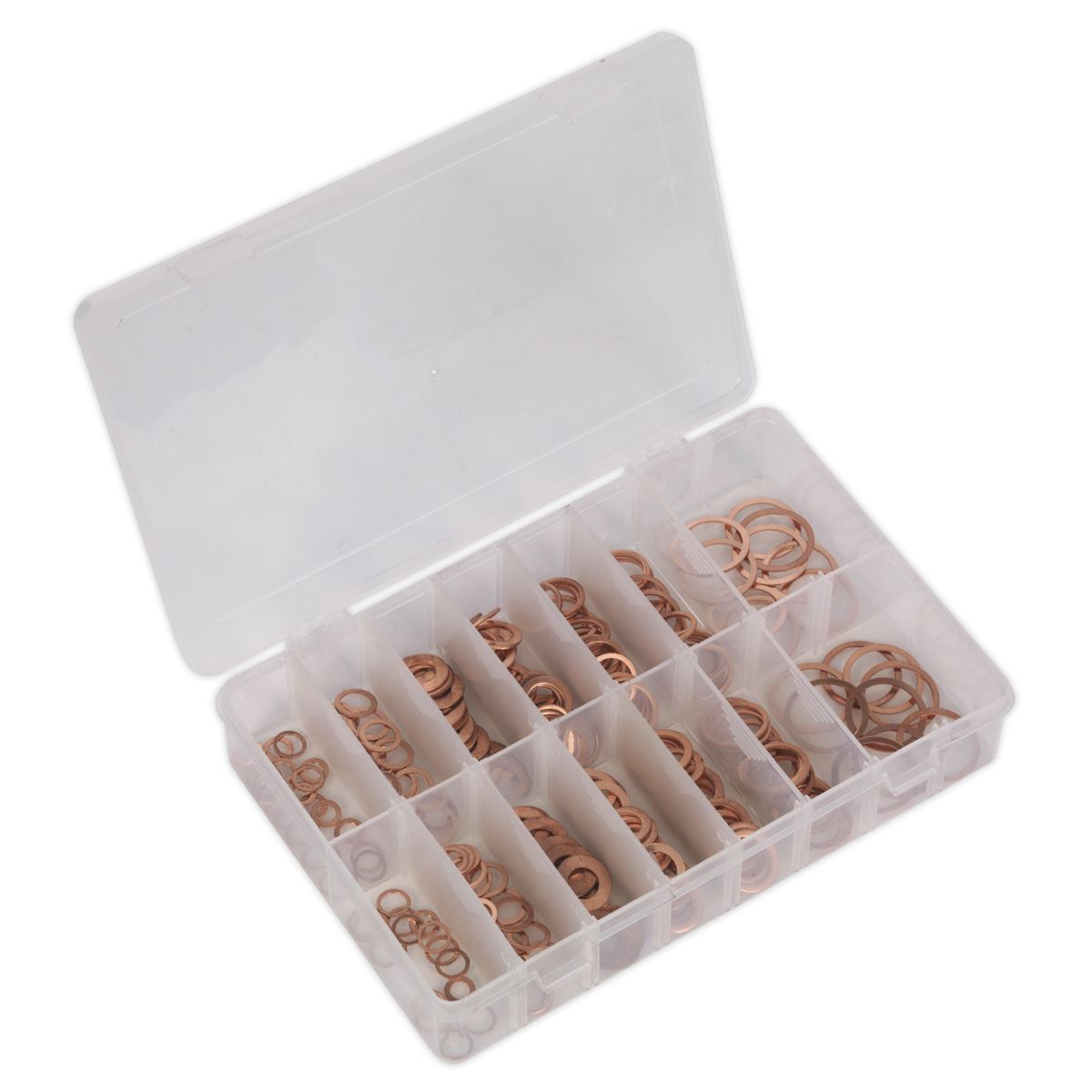 Sealey AB027CW Diesel Injector Copper Washer Assortment 250pc - Metric Sealey