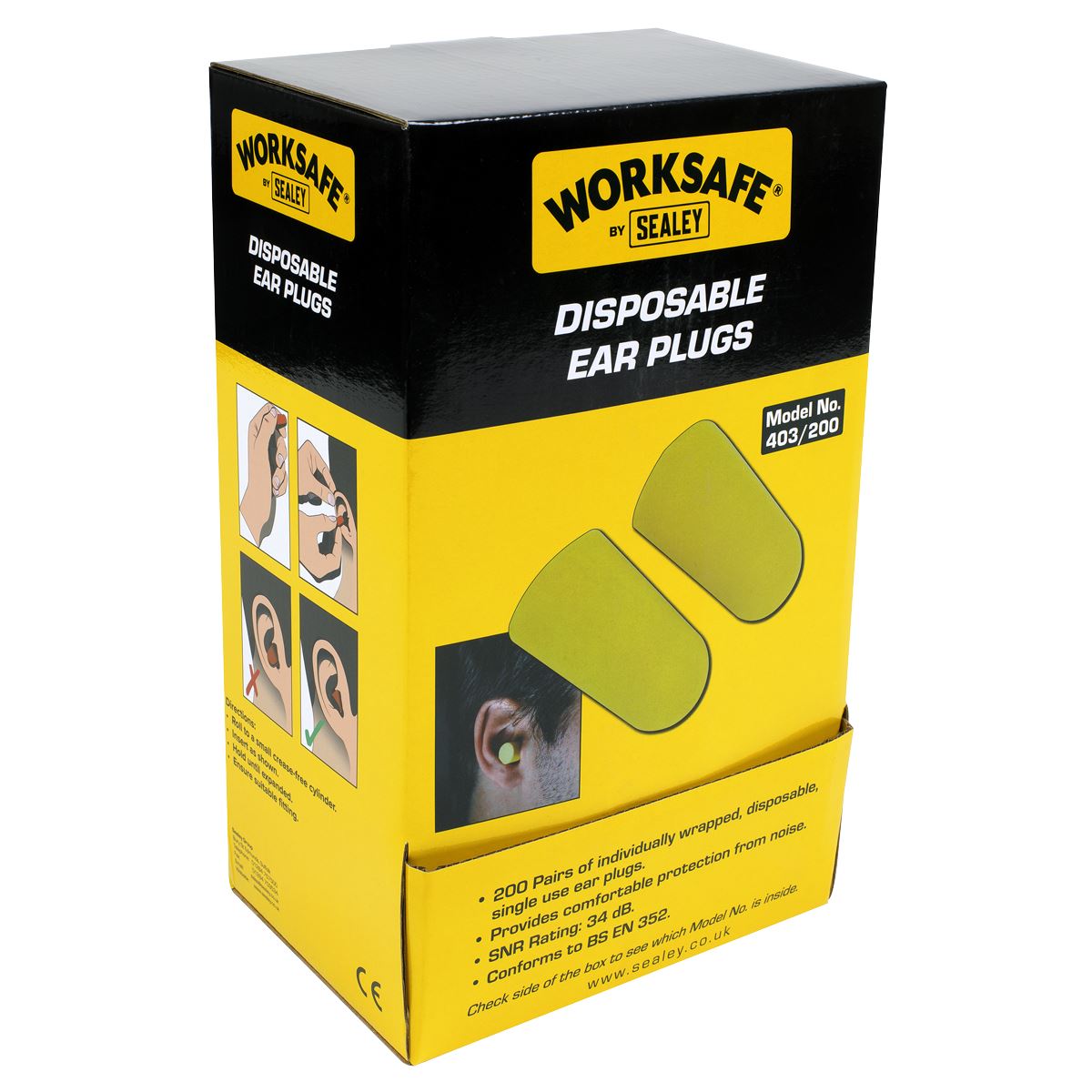 Sealey 403/200 Ear Plugs Disposable - 200 Pairs Sealey