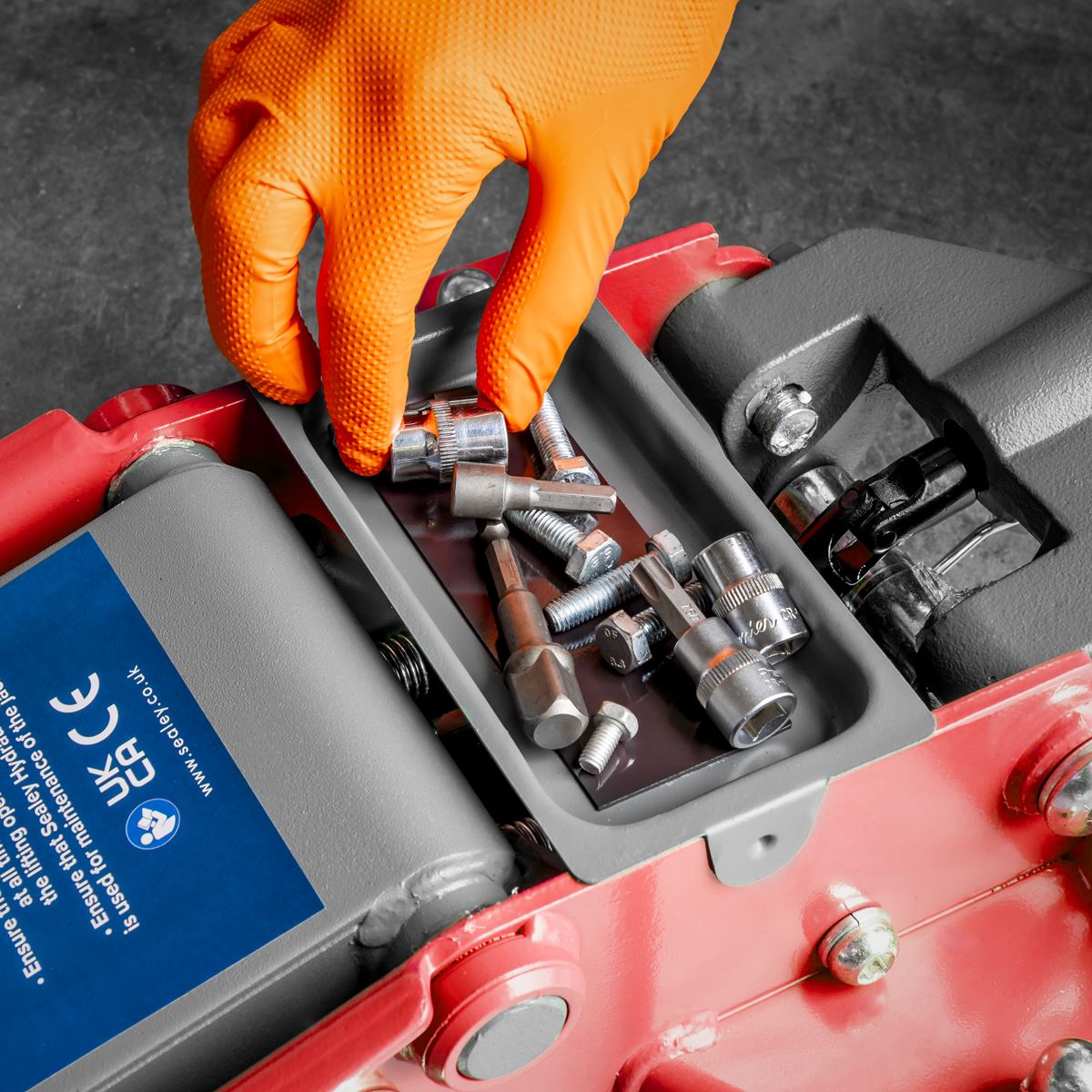 Sealey 3000LE Low Profile Trolley Jack with Rocket Lift 3 Tonne - Red Sealey