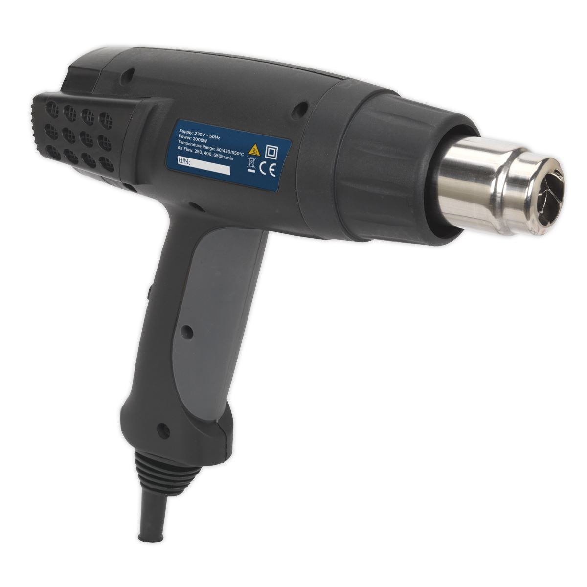 Sealey HS100 Hot Air Gun 1800W 3-Speed 50/420/650ºC Sealey