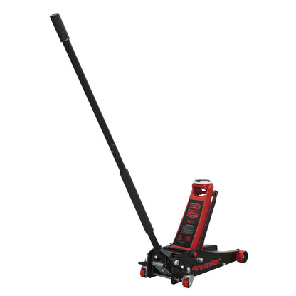 Sealey 3040AR Premier Low Profile Trolley Jack with Rocket Lift 3 Tonne - Red Sealey