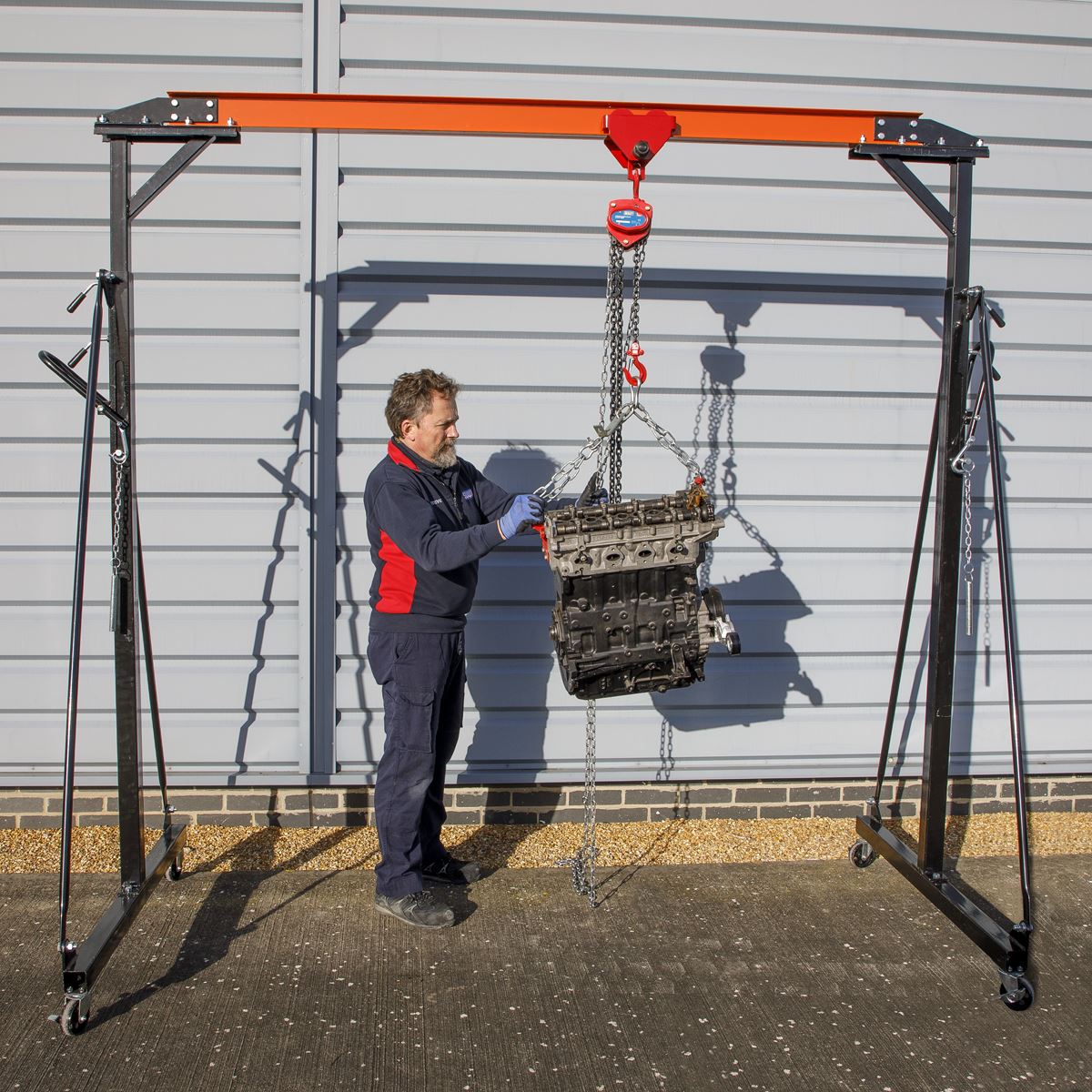 Sealey SG500 Portable Lifting Adjustable Gantry Crane 0.5 Tonne Sealey