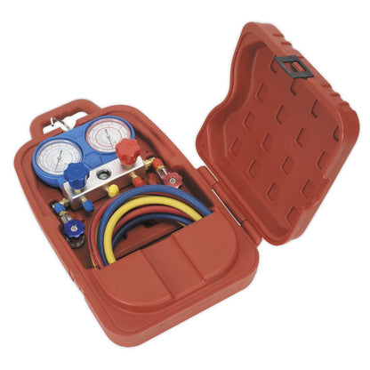 Sealey VSAC002 Air Conditioning System Manifold with Sight Glass Sealey