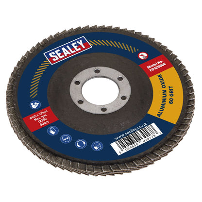 Sealey FD12560E Flap Disc Aluminium Oxide Ø125mm Ø22mm Bore 60Grit Sealey
