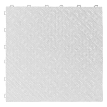 Sealey FT3W Polypropylene Floor Tile 400 x 400mm - White Treadplate - Pack of 9 Sealey