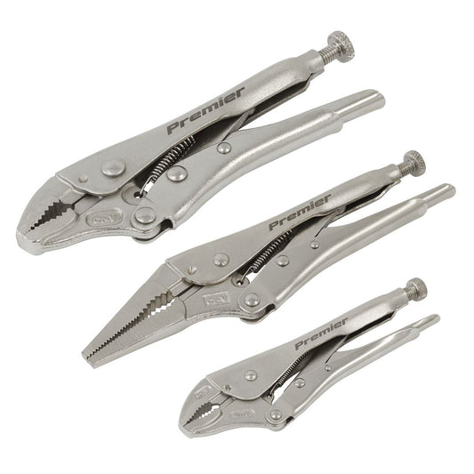 Sealey AK6876 Locking Pliers Set 3pc Sealey