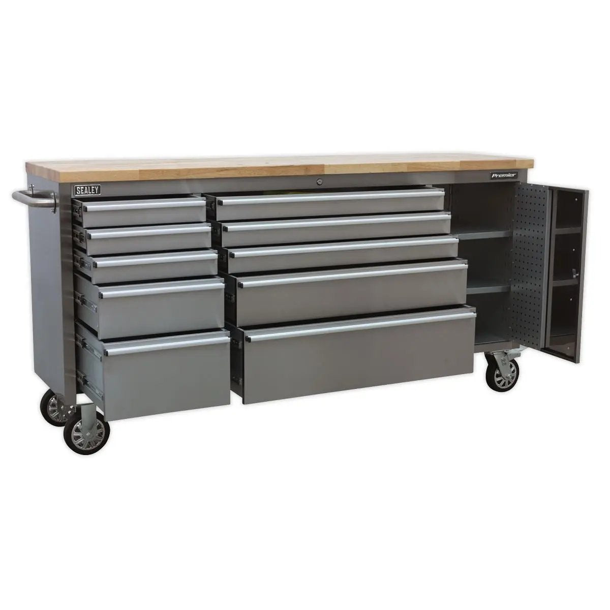 Sealey AP7210SS Mobile Tool Cabinet Stainless Steel 10 Drawer Sealey