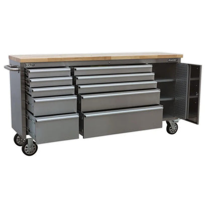Sealey AP7210SS Mobile Tool Cabinet Stainless Steel 10 Drawer Sealey