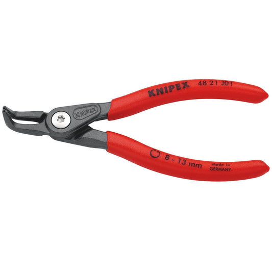 Knipex 75082 48 21 J01 SB Precision Circlip Pliers for internal circlips in bore holes with non-slip plastic coating grey atramentized 130mm Knipex