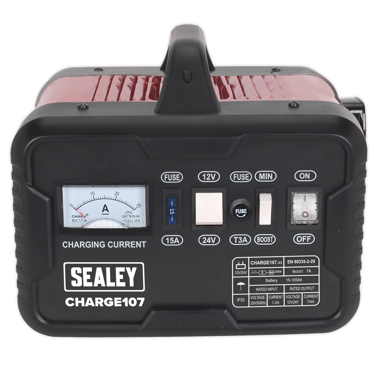 Sealey CHARGE107 Battery Charger 11A 12/24V 230V Sealey