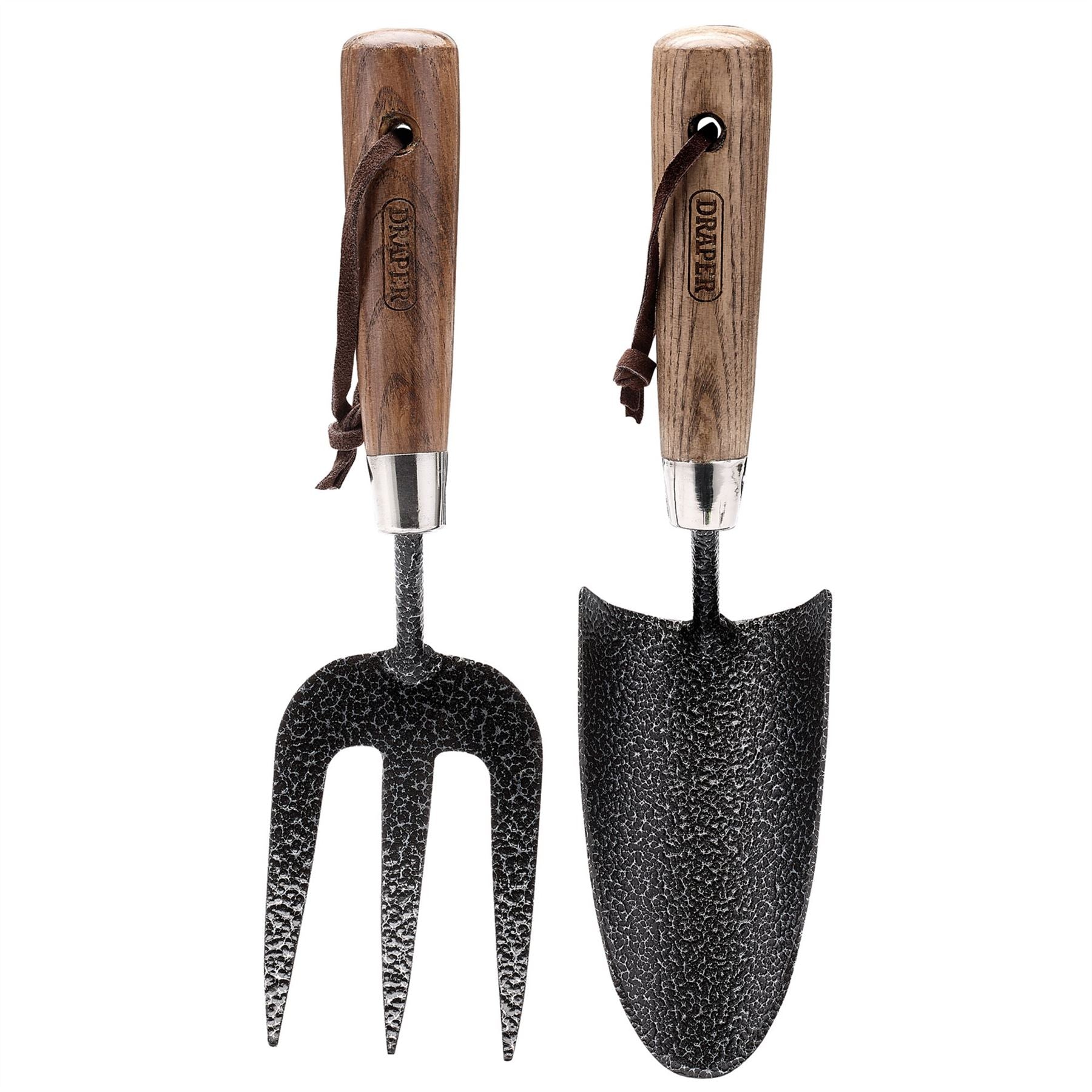 Draper 83776 Carbon Steel Heavy Duty Hand Fork and Trowel Set with Ash Handles 2 Piece Draper