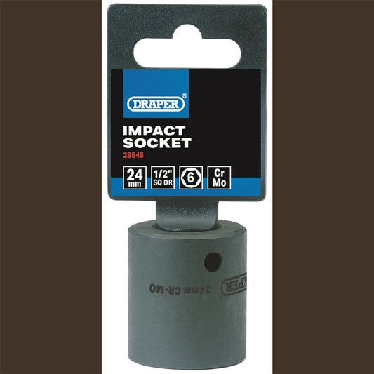 Draper 28545 Expert HI-TORQ® Impact Socket 1/2" Sq. Dr. 24mm Draper