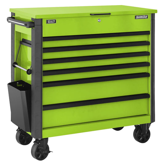 Sealey AP366HV Tool Trolley 6 Drawer with Ball Bearing Slides - Green Sealey