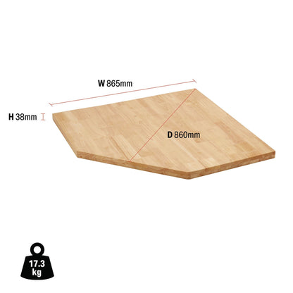 Draper 33210 BUNKER® Modular Hardwood Worktop for Corner Cabinet 865mm Draper