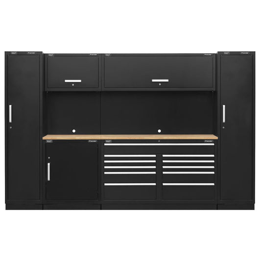Sealey APMSCOMBO7W Premier 3.55m Storage System - Pressed Wood Worktop Sealey