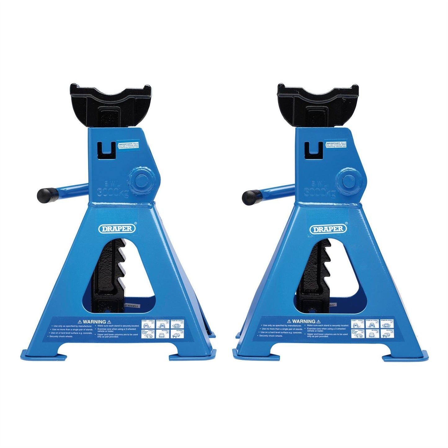 Draper 30881 Ratcheting Axle Stands 3 Tonne Pair Draper
