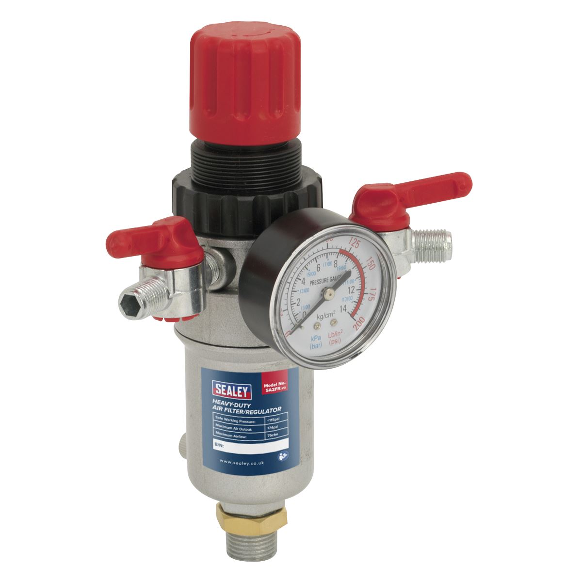 Sealey SA2FR Air Filter/Regulator Heavy-Duty Sealey