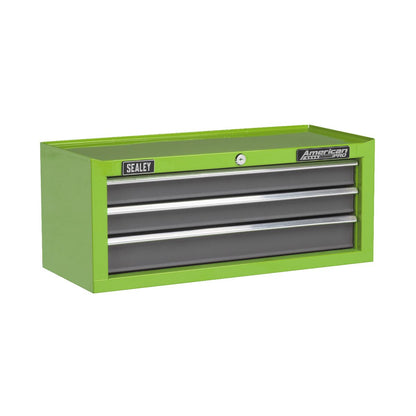 Sealey AP22309BBHV Mid-Box Tool Chest 3 Drawer with Ball-Bearing Slides - Green/Grey Sealey