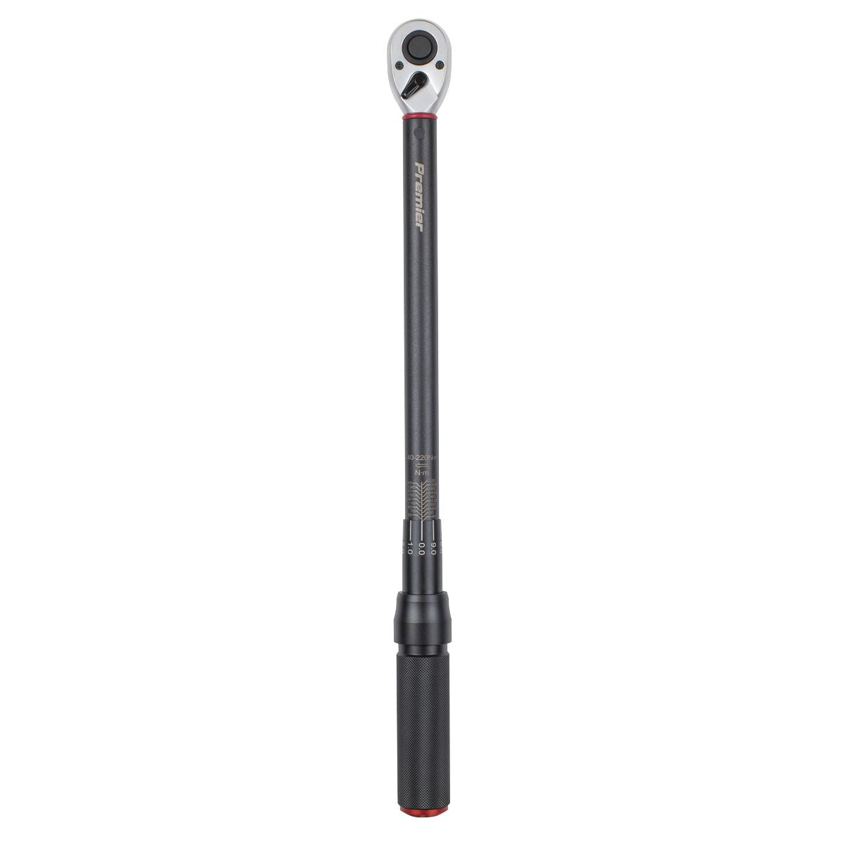 Sealey STW904B Torque Wrench Micrometer Style 1/2"Sq Drive Calibrated 40-220Nm - Premier Black Sealey