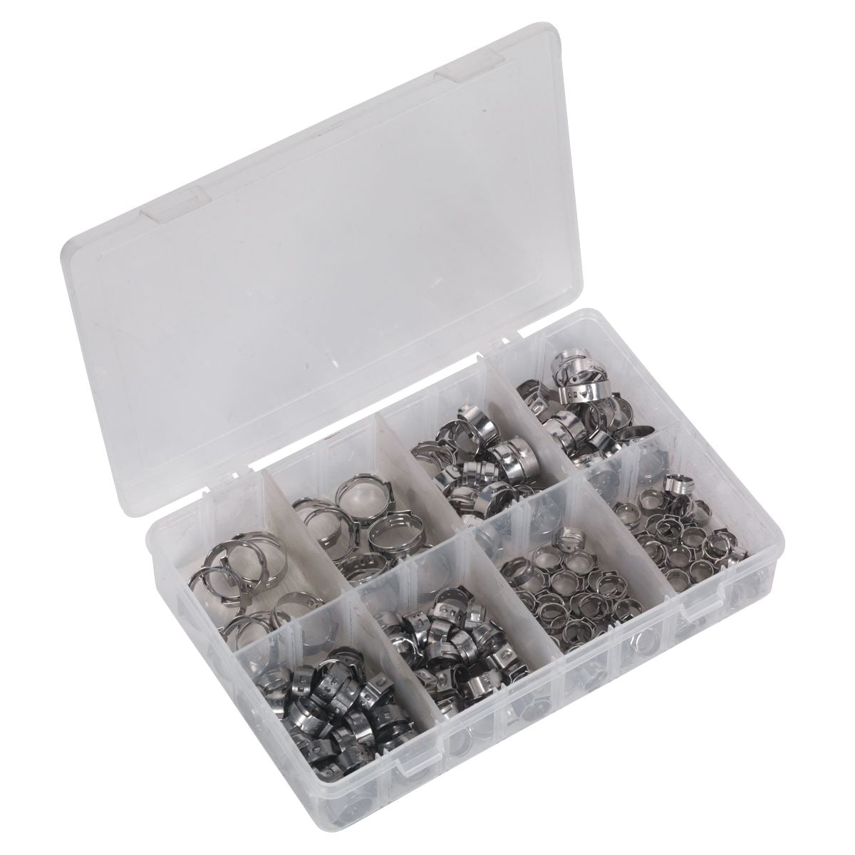 Sealey AB043SE O-Clip Single Ear Assortment 160pc Stainless Steel Sealey