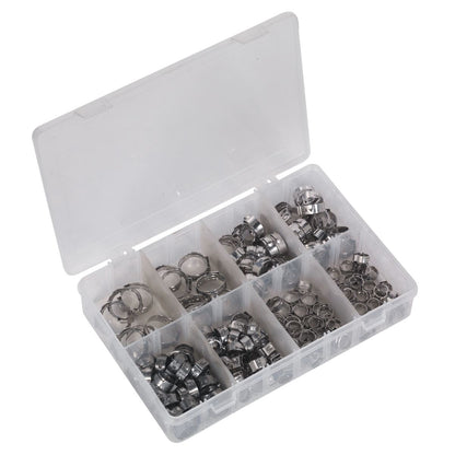 Sealey AB043SE O-Clip Single Ear Assortment 160pc Stainless Steel Sealey