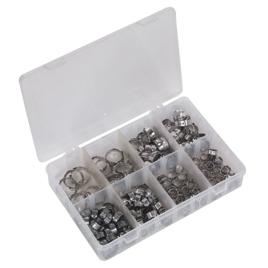 Sealey AB043SE O-Clip Single Ear Assortment 160pc Stainless Steel Sealey