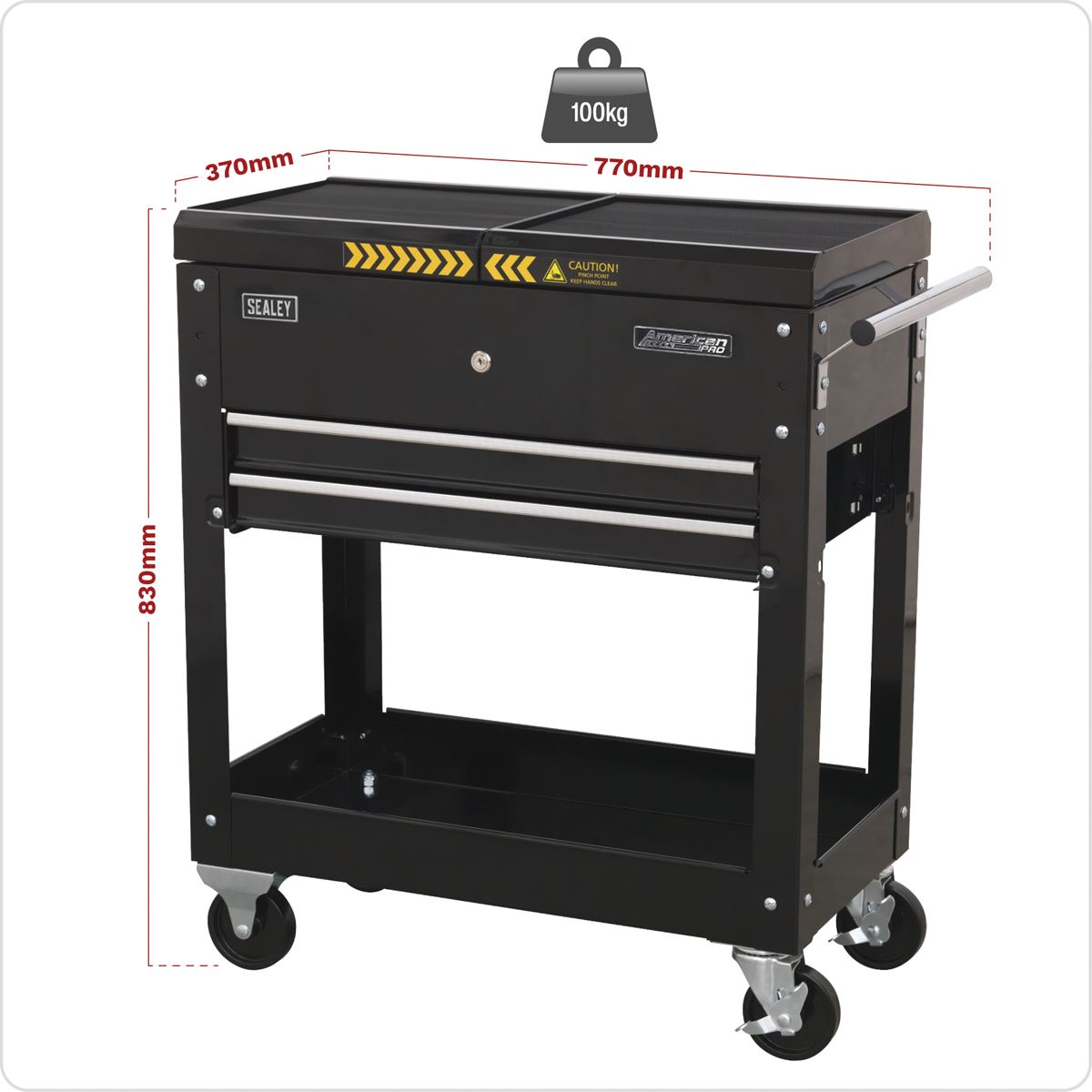 Sealey AP705MB Mobile Tool & Parts Trolley - Black Sealey