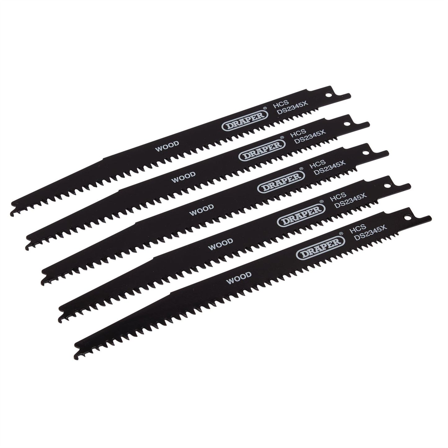 Draper 43063 Reciprocating Saw Blades for Wood and Plastic Cutting 200mm 6-10tpi Pack of 5 Draper