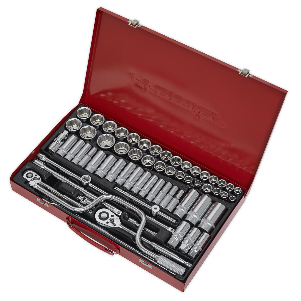 Sealey AK694 Socket Set 64pc 3/8" & 1/2"Sq Drive 6pt WallDrive® - Metric/Imperial Sealey