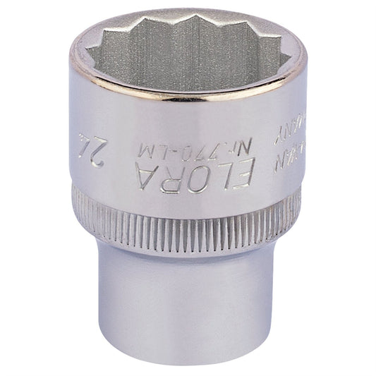 Elora 24690 Bi-Hexagon Socket 1/2" Sq. Dr. 24mm Elora
