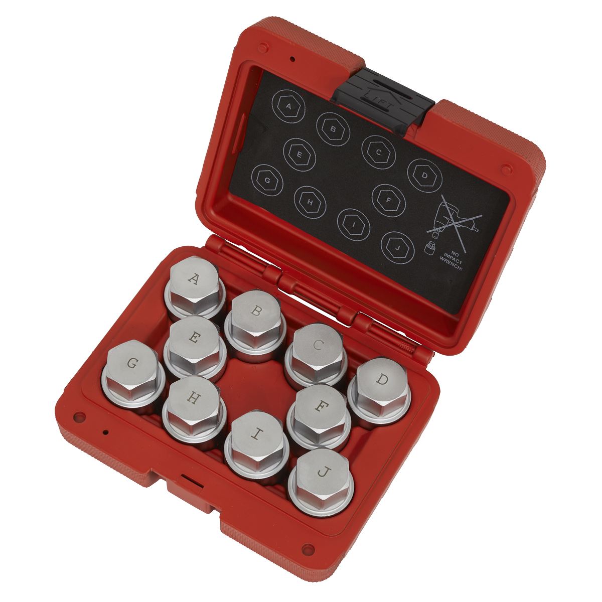 Sealey SX222 Locking Wheel Nut Key Set 10pc - Land Rover Sealey