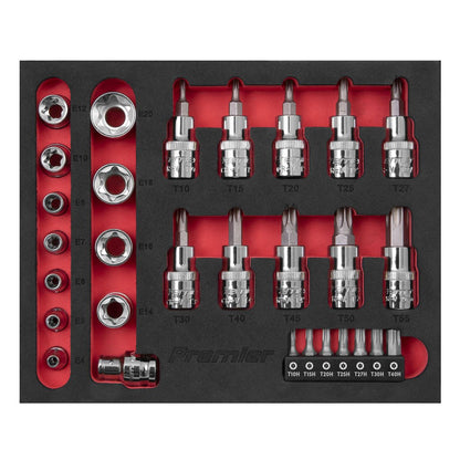 Sealey AK6193 TRX-Star* Socket & Security Bit Set 29pc 1/4"Sq & 3/8"Sq Drive Sealey