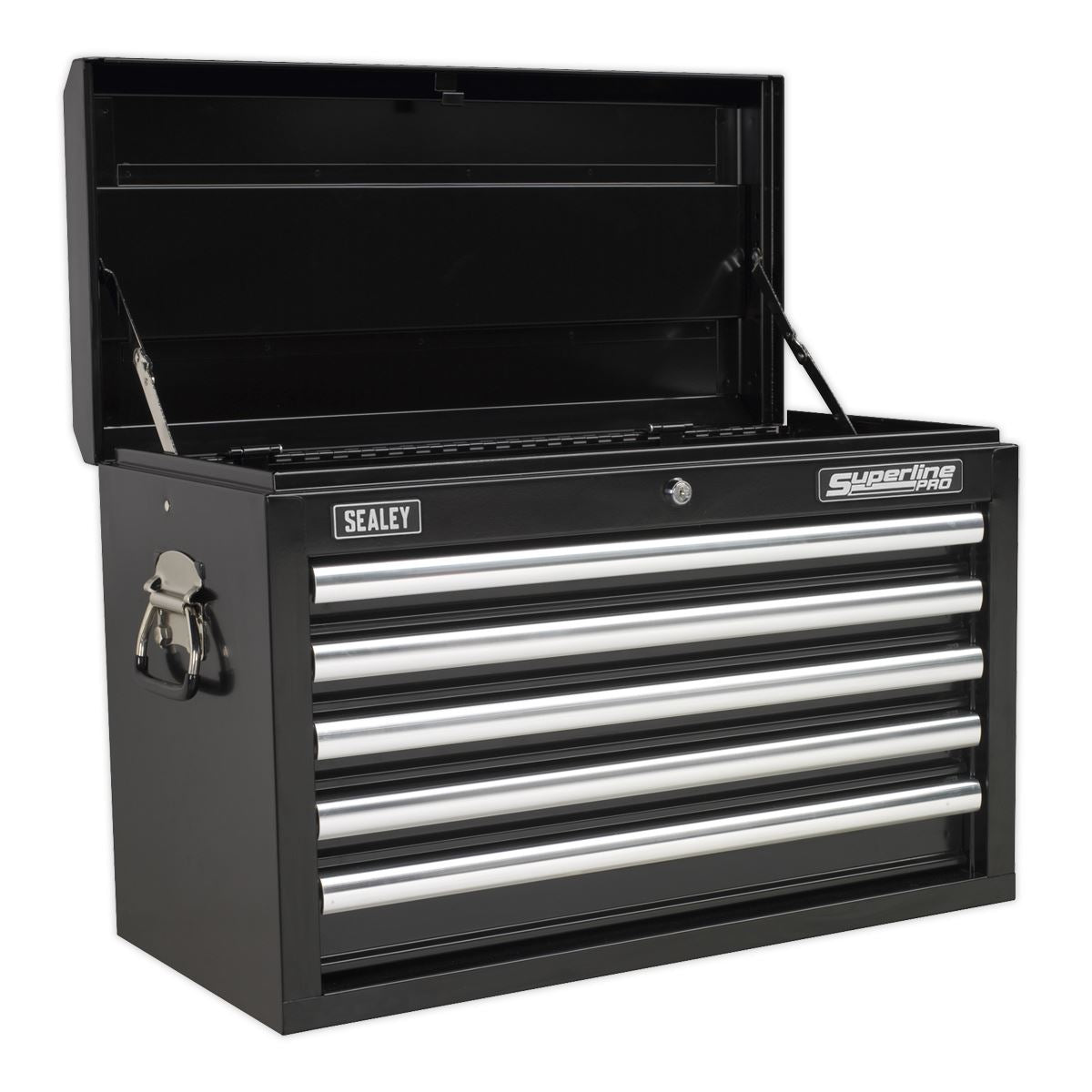 Sealey APCOMBOBBTK56 Topchest & Rollcab Combination 10 Drawer with Ball-Bearing Slides - Black with 148pc Tool Kit Sealey