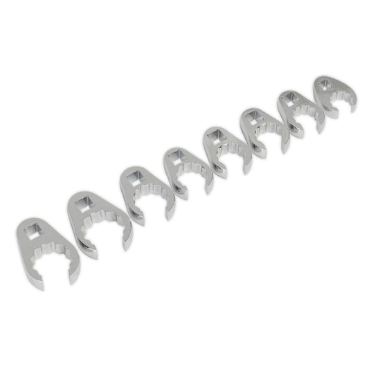 Sealey AK5981 Crow's Foot Spanner Set 8pc 1/2"Sq Drive Metric Sealey