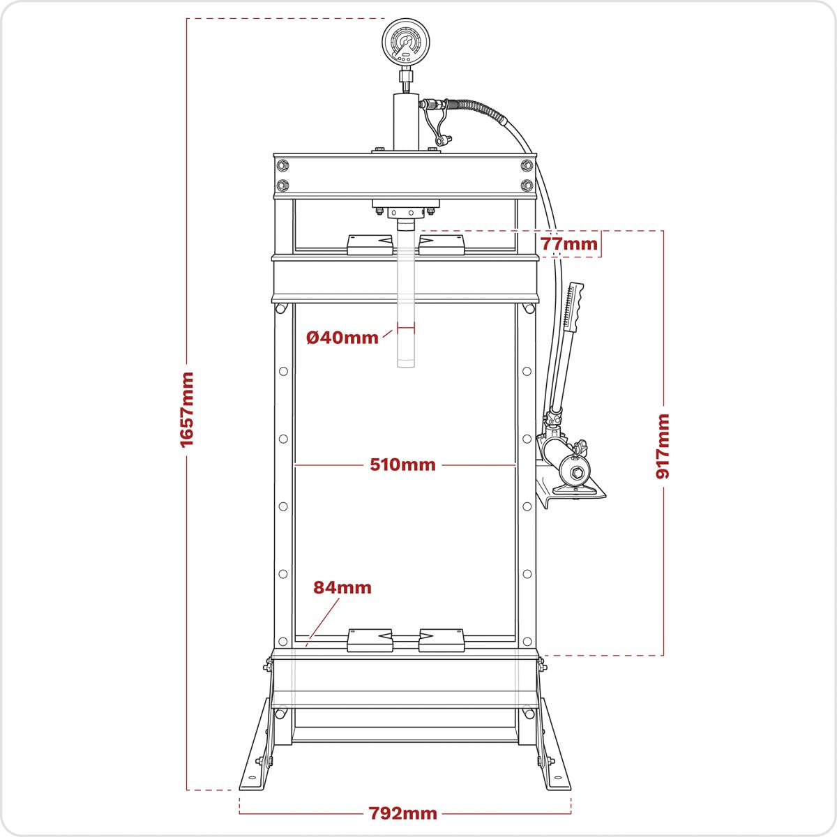 Sealey YK10F Hydraulic Floor Type Press 10 Tonne Sealey