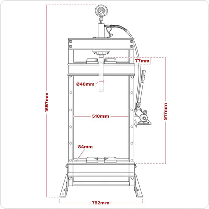 Sealey YK10F Hydraulic Floor Type Press 10 Tonne Sealey