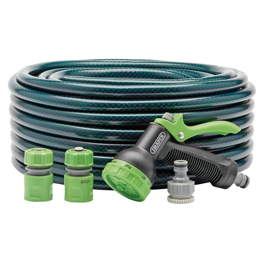 Draper 56447 Garden Hose and Spray Gun Kit 12mm Bore 30m Draper