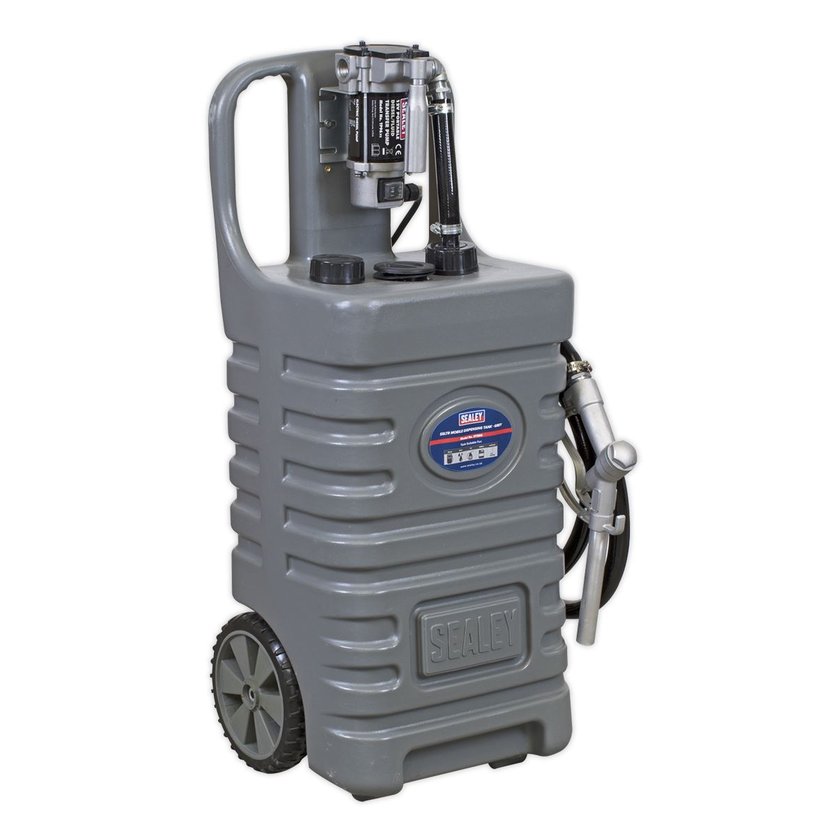 Sealey DT55GCOMBO1 Mobile Dispensing Tank 55L with Diesel Pump - Grey Sealey