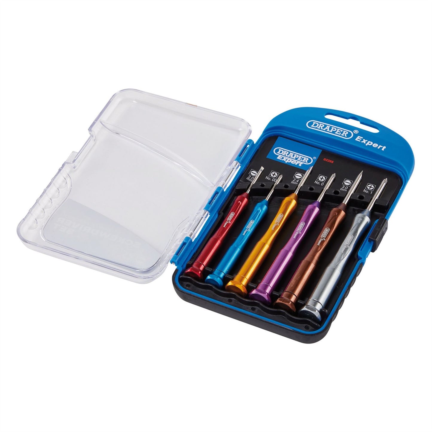 Draper 03266 Expert Precision Screwdriver Set 3 x Plain Slot 3 x Cross Slot 6 Piece Draper