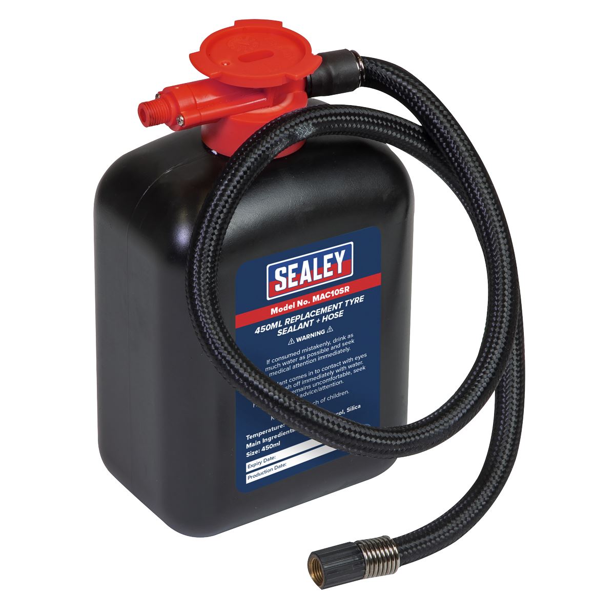 Sealey MAC10SR Replacement Tyre Sealant 450ml & Hose Sealey