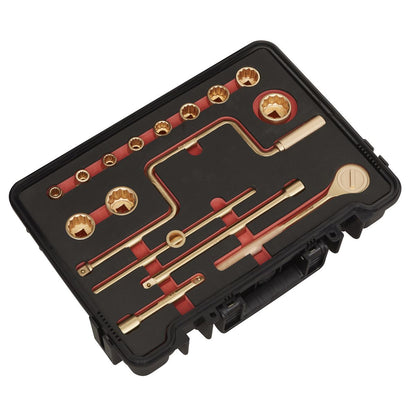 Sealey NS124 Socket Set 17pc 1/2"Sq Drive - Non-Sparking Sealey