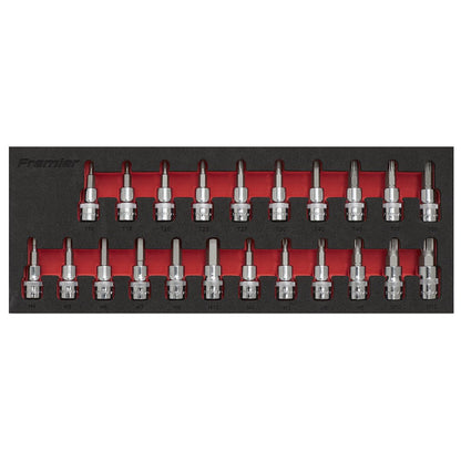 Sealey AK6243 TRX-Star*/Hex/Spline Socket Bit Set 22pc 3/8"Sq Drive Sealey