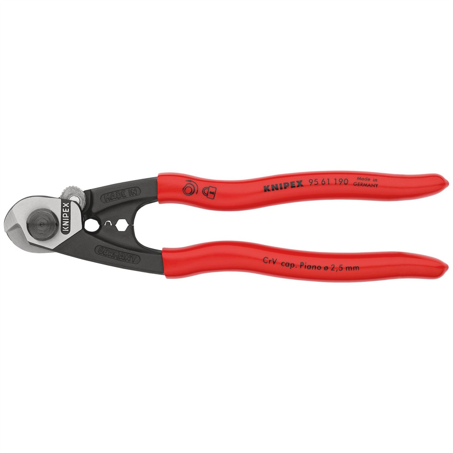 Knipex 03047 95 61 190 SB Wire Rope Cutter forged plastic coated 190mm Knipex