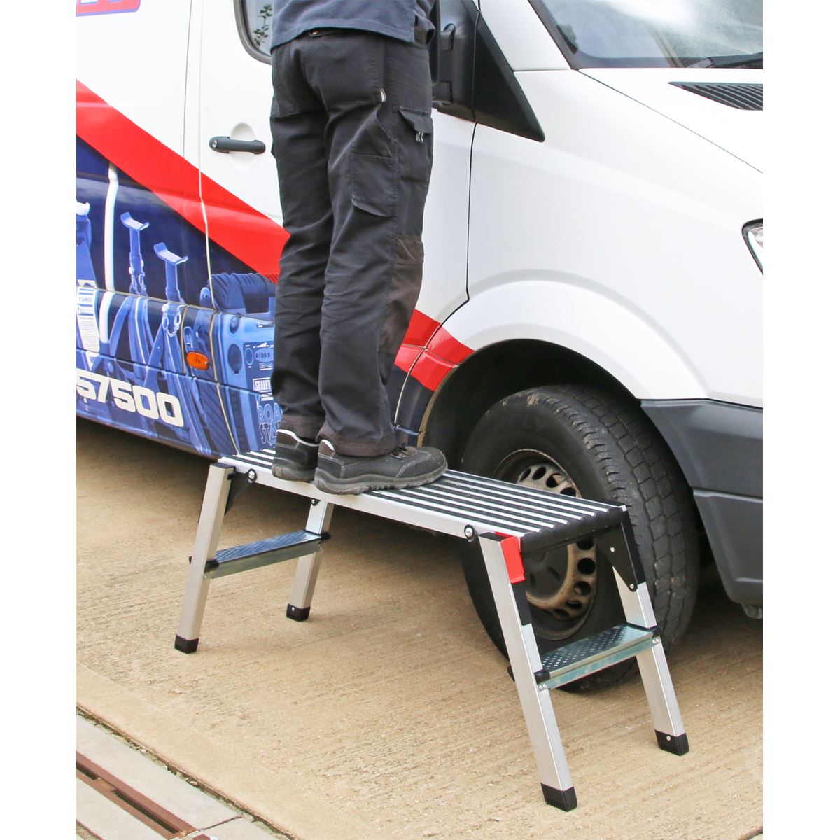 Sealey APS2 Aluminium Folding Platform 2-Tread EN 131-4 Sealey