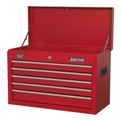 Sealey AP225 Topchest 5 Drawer with Ball-Bearing Slides - Red Sealey